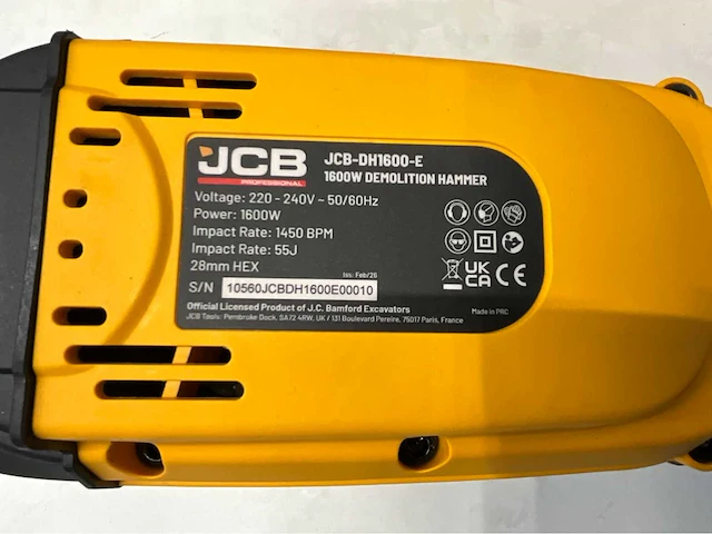 Jcb dh1600 breekhamer - 1600w - 1450bpm - sloopgereedschap - afbeelding 17 van  18