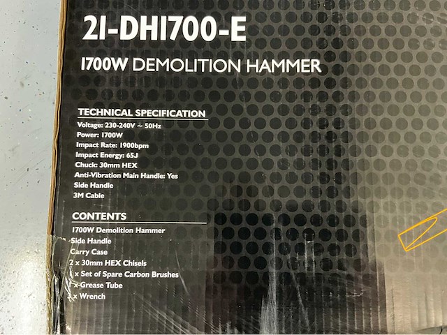 Jcb dh1700 - breekhamer - sloophamer - 1700w - in koffer - hamerslagkracht 65j - afbeelding 13 van  20