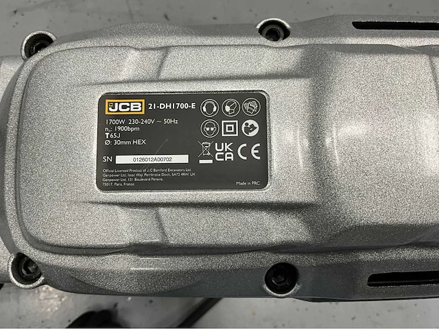 Jcb dh1700 - breekhamer - sloophamer - 1700w - in koffer - hamerslagkracht 65j - afbeelding 21 van  21