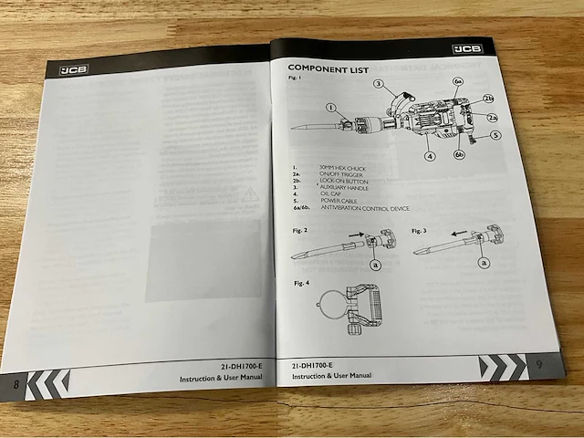 Jcb dh1700 - breekhamer - sloophamer - 1700w - in koffer - hamerslagkracht 65j - afbeelding 8 van  21