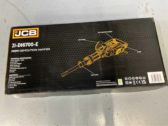 Jcb dh1700 - breekhamer - sloophamer - 1700w - in koffer - hamerslagkracht 65j - afbeelding 13 van  21