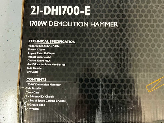 Jcb dh1700 - breekhamer - sloophamer - 1700w - in koffer - hamerslagkracht 65j - afbeelding 13 van  20