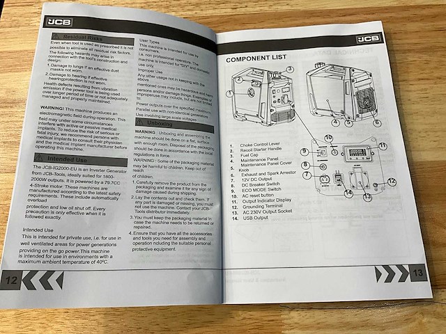 Jcb ig2000-eu - inverter generator - 2000w - 2,5kva - 2026 - afbeelding 7 van  17