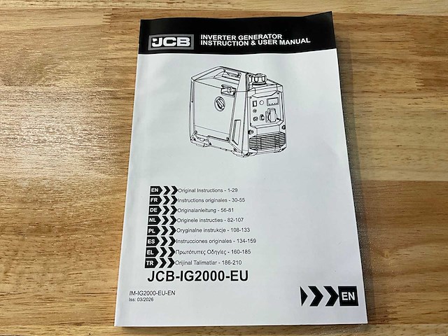 Jcb ig2000-eu - inverter generator - 2000w - 2,5kva - 2026 - afbeelding 6 van  7