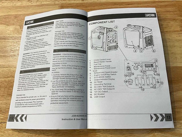 Jcb ig3500e-eu - inverter generator - 3500w - 4,4kva - 2026 - afbeelding 7 van  16