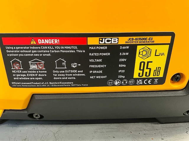 Jcb ig3500e-eu - inverter generator - 3500w - 4,4kva - 2026 - afbeelding 15 van  15
