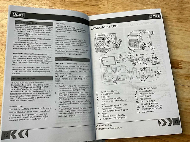 Jcb ig8500e-eu - inverter generator - 7600w - 9,5 kva -2026 - afbeelding 11 van  21