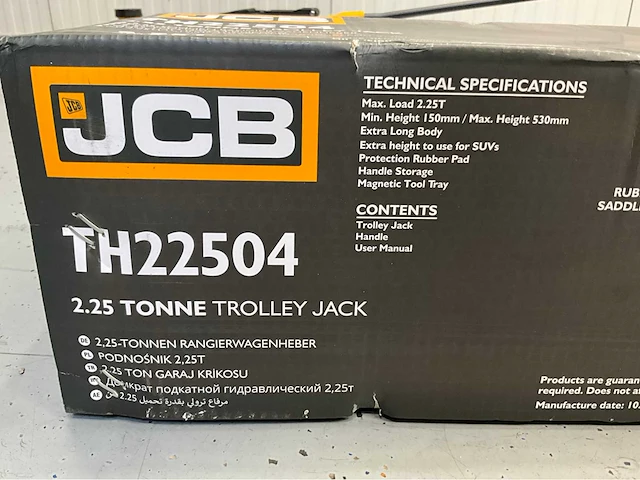 Jcb th22504 - hydraulische garagekrik - hefcapaciteit 2.25 ton - afbeelding 3 van  14