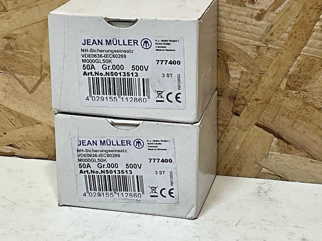 Jean-muller n5013513 nh-mespatroon, slagpin, gl/gg, grootte nh000 gr.000 500v 50a - (6x) - afbeelding 3 van  4