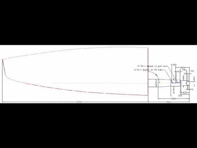 Jefa hanse 575 fiberglass rudder blade 126 mm - tru0144 - afbeelding 2 van  2