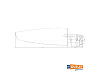 Jefa hanse 575 fiberglass rudder blade 126 mm - tru0144 - afbeelding 2 van  2