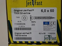 Jet-fast spaanplaatschroef 6,0 x 50 tx30 silverline - 4 dozen á 200 stuks - afbeelding 2 van  2