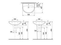 Jika wastafel 50cm met kraangat - afbeelding 3 van  11