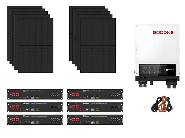 Jinko - set van 10 zonnepanelen (440 wp) - hybride omvormer - 14,4 kwh batterij - afbeelding 1 van  19