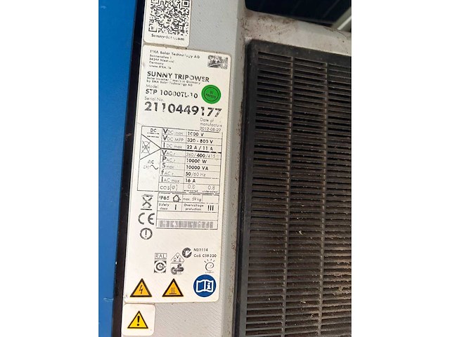 Jinko - set van 36 gebruikte zonnepanelen (335 wp) - gebruikte (10 kw) sma omvormer - afbeelding 3 van  3