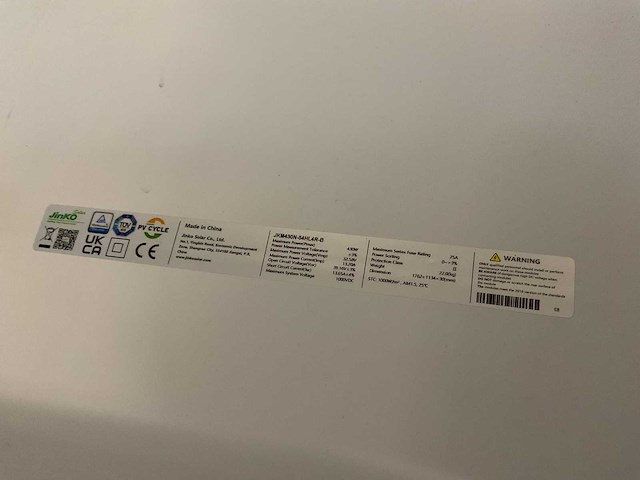Jinko jkm430n-54hl4-rb zonnepanelen (2x) - afbeelding 2 van  2
