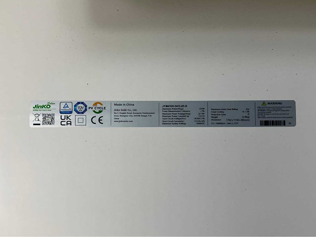 Jinko jkm435n-54hl4r-b zonnepaneel (4x) - afbeelding 3 van  3