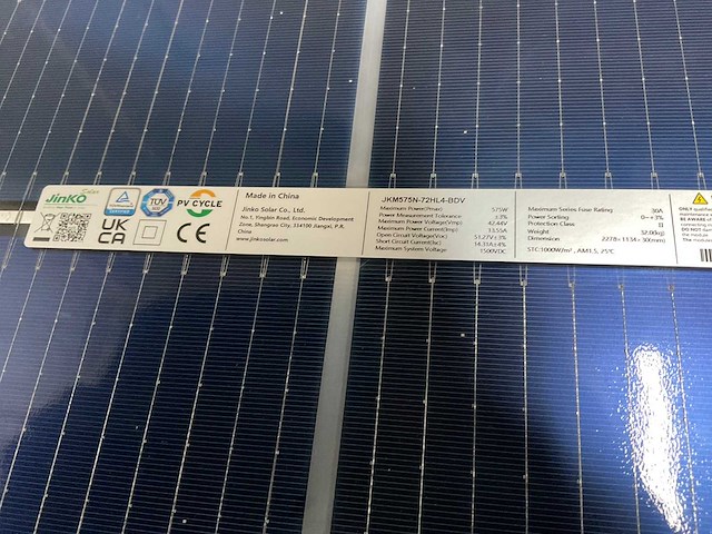 Jinko jkm575n-72hl4-bdv zonnepaneel (22x) - afbeelding 4 van  6