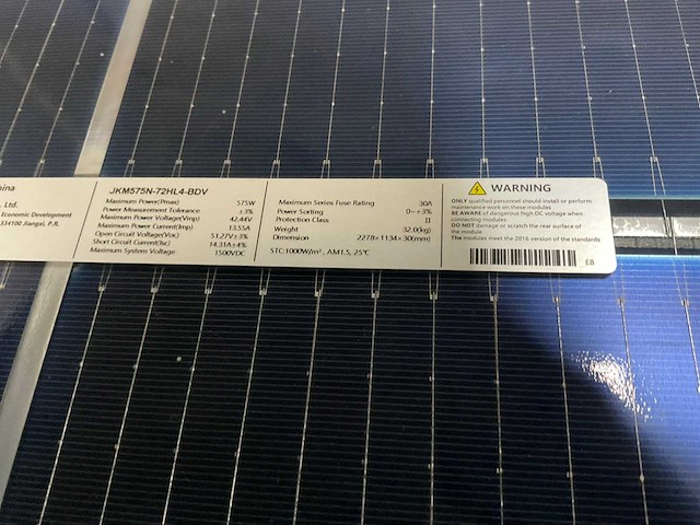Jinko jkm575n-72hl4-bdv zonnepaneel (22x) - afbeelding 5 van  6