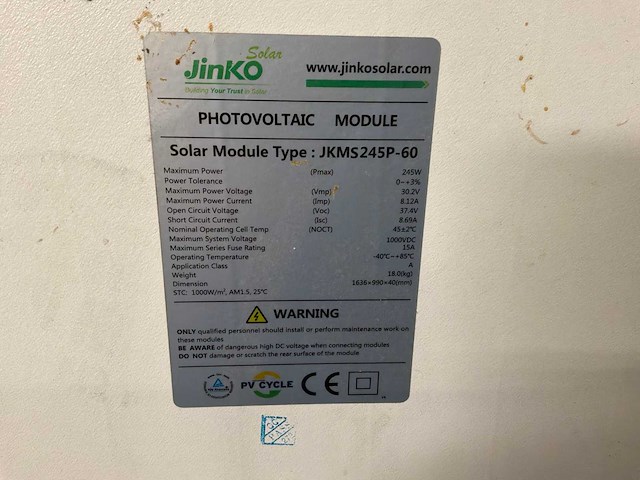 Jinko jkms245p-60 zonnepaneel (6x) - afbeelding 5 van  5