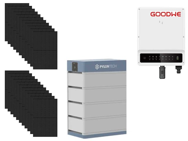 Jinko solar - set van 24 zonnepanelen (440 wp) met hybride omvormer en 14,2 kwh batterijen - afbeelding 1 van  17