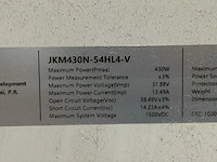 Jinko solar jkm430n-54hl4 zonnepaneel (48x) - afbeelding 4 van  5