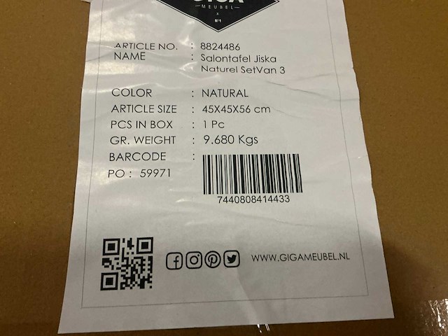 Jiska bijzettafel set 3-delig - afbeelding 4 van  4