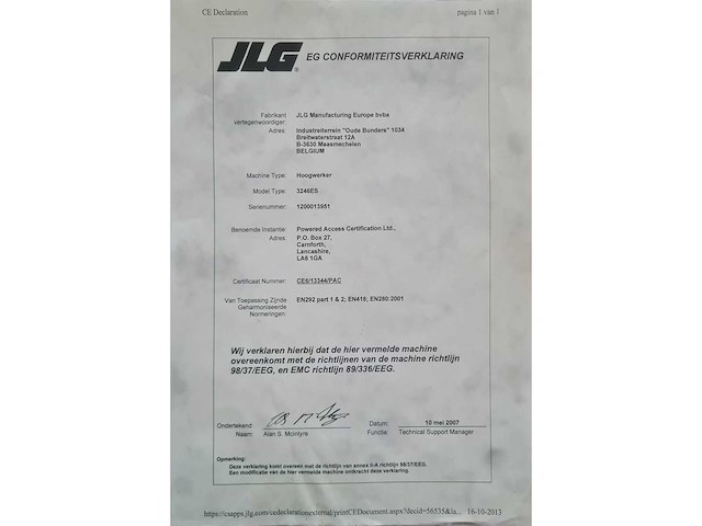 Jlg - 2007 - hoogwerker - afbeelding 4 van  12