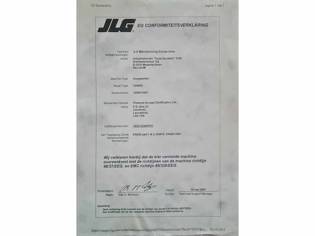 Jlg - 2007 - hoogwerker - afbeelding 4 van  12