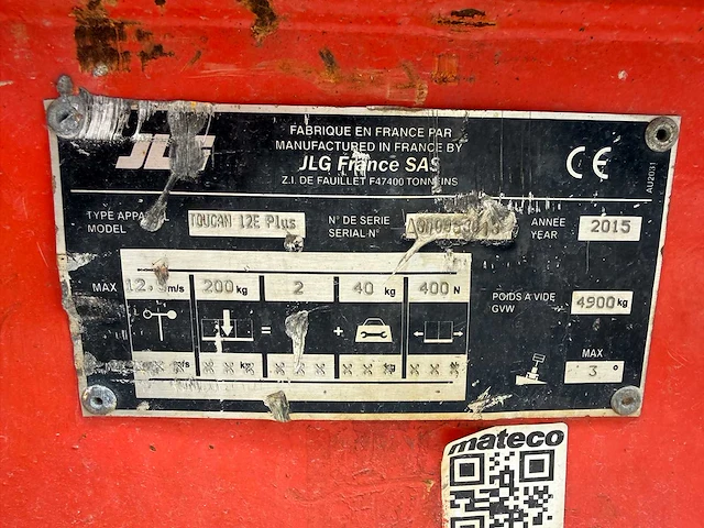 Jlg - 2015 - 12e plus - mast hoogwerker met telescoop - afbeelding 21 van  28