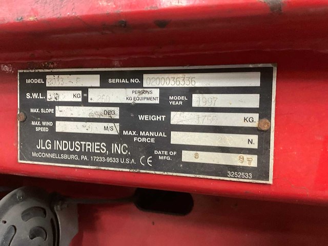 Jlg 2033e hoogwerker 8mtr - afbeelding 3 van  8
