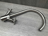 Job accross keukenmengkraan met kruisgreep brushed nickel - afbeelding 4 van  8
