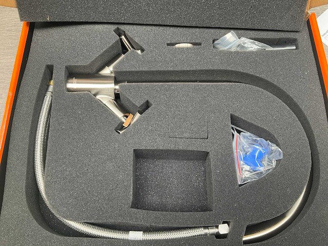 Job accross keukenmengkraan met kruisgreep brushed nickel - afbeelding 6 van  8