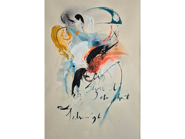 Jochem - acryl op papier - 90 x 70 cm. - afbeelding 2 van  2