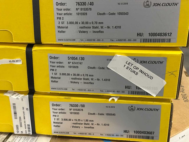 Joh. clouth - partij doctormessen/schraapbladen (rvs 1.4310) + policlouth - afbeelding 5 van  6