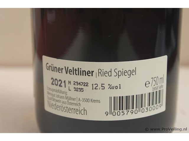 Johann müllner krems witte wijn - 75 cl - winkelverkoopprijs € 10.95 - afbeelding 3 van  3