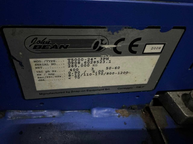 John bean - 2008 - t5000 - banden de-en montageapparaat - afbeelding 3 van  10