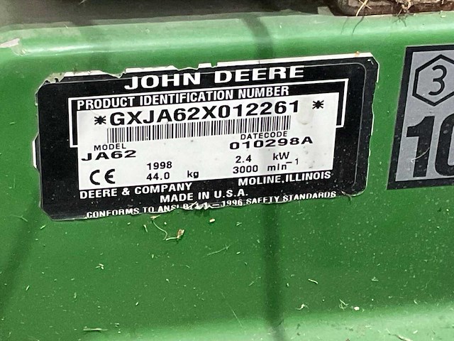 John deere - ja62 - gazonmaaier - afbeelding 8 van  8
