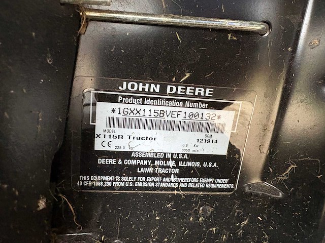John deere - x115r - zitmaaier - afbeelding 3 van  11