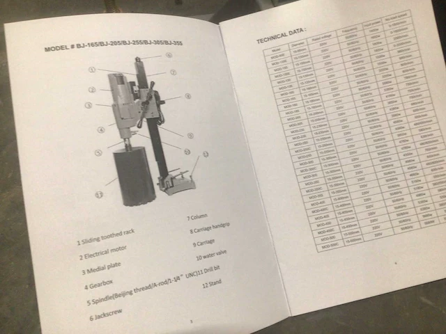 Johnson js-160 diamantboormachine met boorstatief - afbeelding 8 van  13