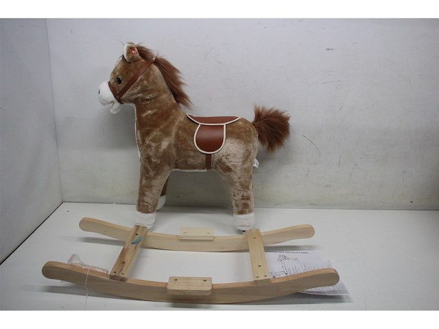 Johntoy hobbelpaard beige met geluid - afbeelding 2 van  3