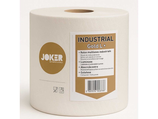Joker gold + - industrieel poetspapier - papierrol (24x) - afbeelding 1 van  5