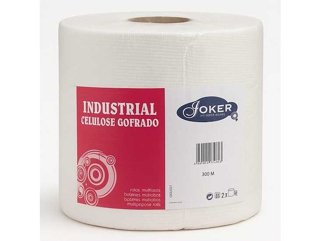 Joker industrial cellulose gofrado - industrieel poetspapier - papierrol (20x) - afbeelding 1 van  6