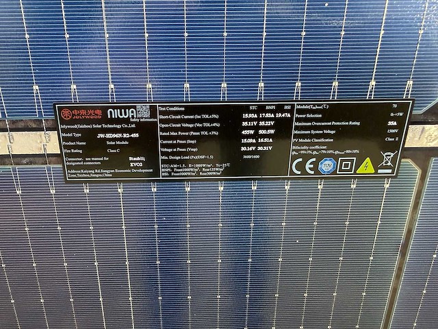 Jolywood - set van 36 zonnepanelen (455 wp) - solax 15 kw omvormer - afbeelding 2 van  3
