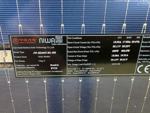 Jolywood - set van 60 zonnepanelen (455 wp) - solax 25 kw omvormer - afbeelding 3 van  5
