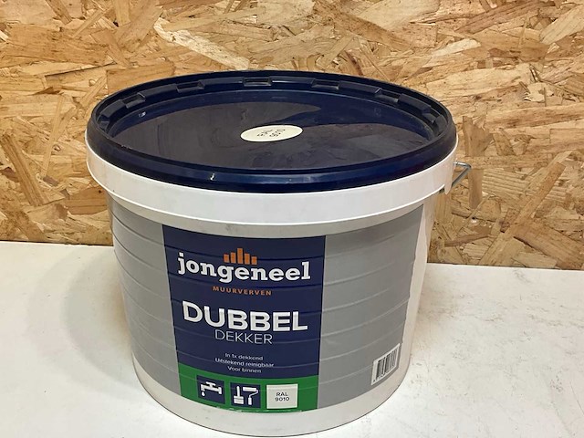 Jongeneel muurverf ral 9010 10l (4x) - afbeelding 2 van  4