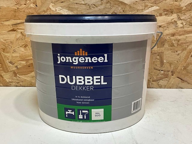 Jongeneel muurverf ral 9010 10l (4x) - afbeelding 1 van  4
