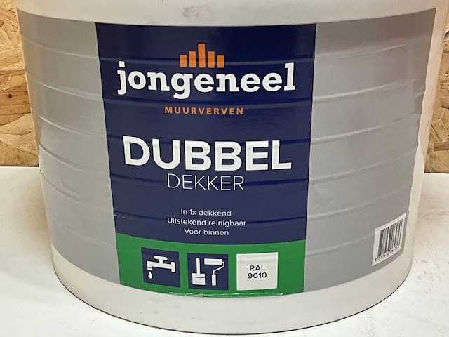 Jongeneel muurverf ral 9010 10l (4x) - afbeelding 3 van  4