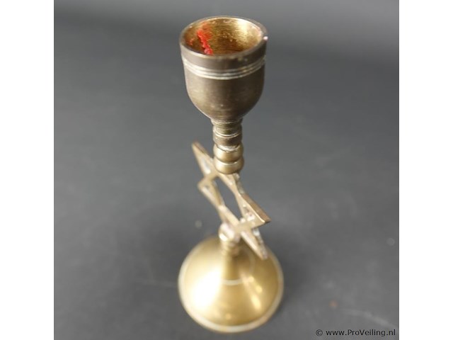 Joodse messing kandelaar - afbeelding 4 van  5