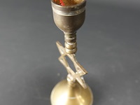 Joodse messing kandelaar - afbeelding 4 van  5